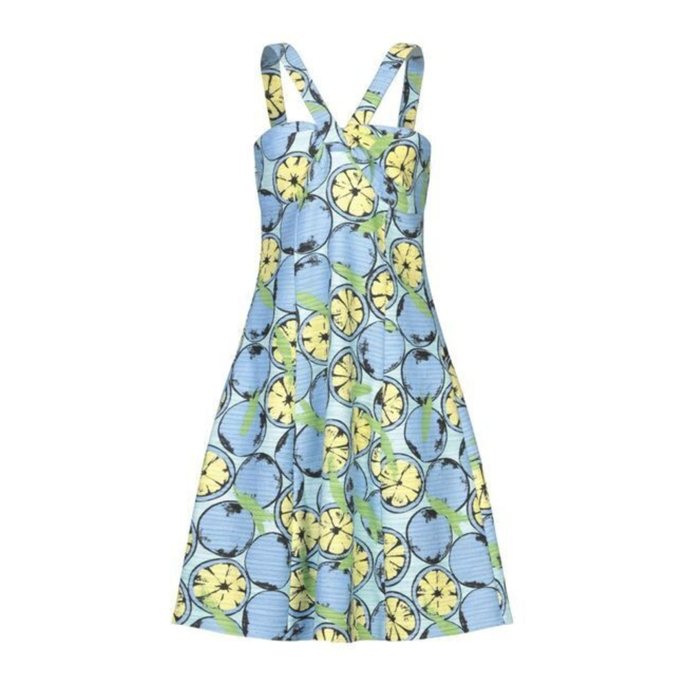 Boutique Moschino Women's blue lemons short dress size 46 NWT
